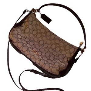 Vintage Y2K Coach Hobo Brown Monogram Purse